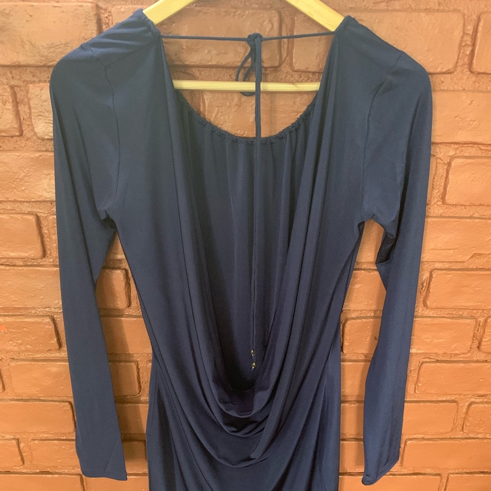 Navy backless mini dress